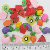 NBNLEO Flatback Buttons Resin Fruit Craft Ornament Mix 30Pcs DIY Scrapbooking