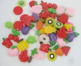 NBNLEO Flatback Buttons Resin Fruit Craft Ornament Mix 30Pcs DIY Scrapbooking