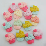 20Pcs NBNLVA Flatback Cupcake Resin Craft Buttons Mix DIY Decorative