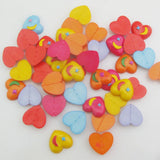 15MM Heart Buttons Flatback No Holes 50Pcs DIY Jewelry Art Craft Decoration