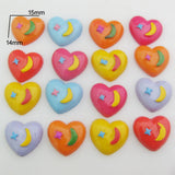 15MM Heart Buttons Flatback No Holes 50Pcs DIY Jewelry Art Craft Decoration