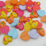 15MM Heart Buttons Flatback No Holes 50Pcs DIY Jewelry Art Craft Decoration