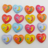 15MM Heart Buttons Flatback No Holes 50Pcs DIY Jewelry Art Craft Decoration