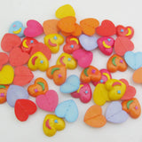 15MM Heart Buttons Flatback No Holes 50Pcs DIY Jewelry Art Craft Decoration