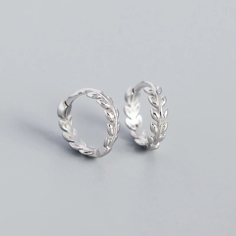 925 Silver Leaf Earrings for Birthday Party