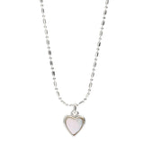 925 Silver Heart Shell Necklace Sweet Delicate Jewelry Women Wedding Gift
