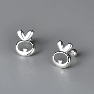 925 Sterling Silver Rabbit Earrings for Women Birthday Gift