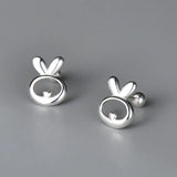 925 Sterling Silver Rabbit Earrings for Women Birthday Gift