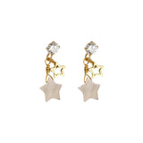 925 Silver Zircon Star Earring for Women Girl