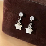 925 Silver Zircon Star Earring for Women Girl