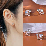 925 Silver Moonstone Elephant Earrings - Party Gift Jewelry
