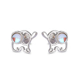 925 Silver Moonstone Elephant Earrings - Party Gift Jewelry