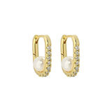 925 Sterling Silver Pearl Zircon Earrings for Women
