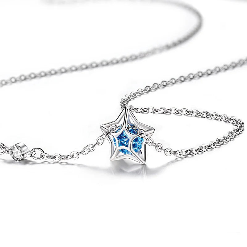 925 Sterling Silver Star Necklace for Women Girl