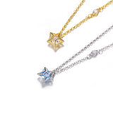 925 Sterling Silver Star Necklace for Women Girl