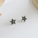925 Silver Vintage Star Earrings Women Girl Party Gift