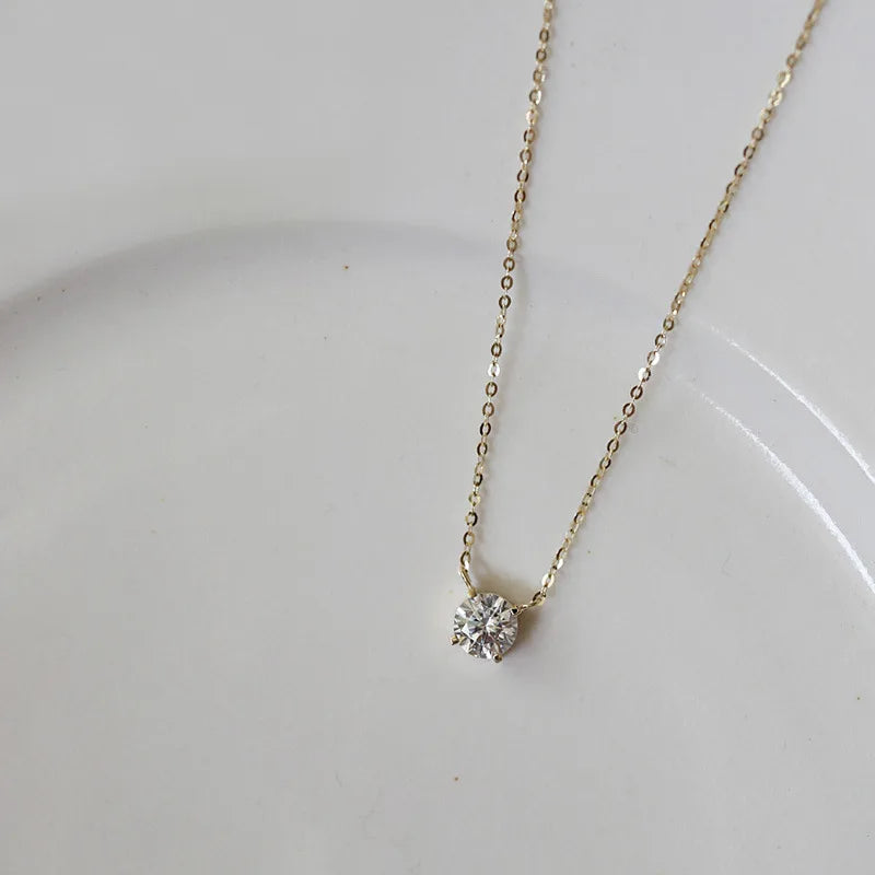 925 Silver Zircon Pendant Necklace for Women - Wedding Jewelry
