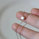 925 Silver Zircon Pendant Necklace for Women - Wedding Jewelry