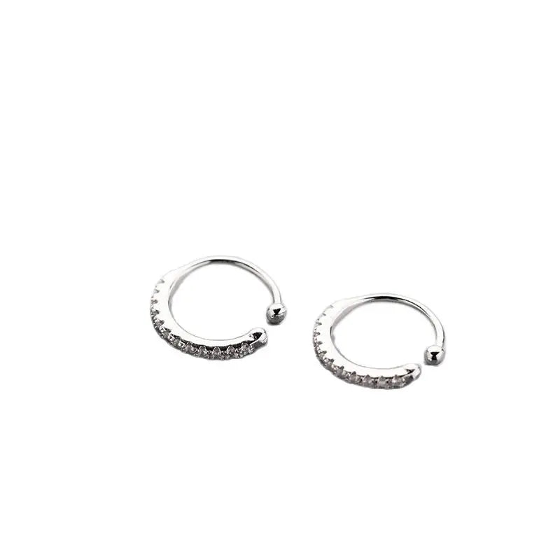 925 Silver Zircon Open Earring for Women - Birthday Gift