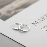 925 Silver Zircon Open Earring for Women - Birthday Gift