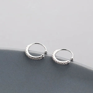 925 Silver Zircon Open Earring for Women - Birthday Gift
