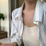 925 Sterling Silver Fresh Bowknot Necklace for Women Girl Birthday Gift