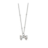 925 Sterling Silver Fresh Bowknot Necklace for Women Girl Birthday Gift