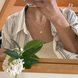 925 Sterling Silver Fresh Bowknot Necklace for Women Girl Birthday Gift