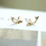 925 Silver Butterfly Earrings Women Birthday Gift Romantic Simplicity Jewelry
