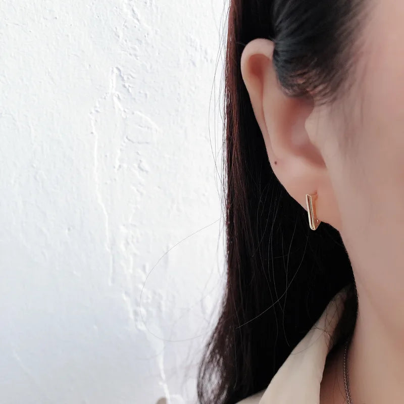 925 Silver Triangle Earrings for Women Girl Classic Jewelry