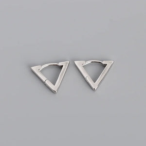 925 Silver Triangle Earrings for Women Girl Classic Jewelry