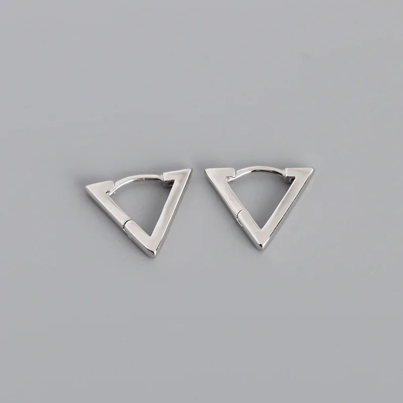 925 Silver Triangle Earrings for Women Girl Classic Jewelry