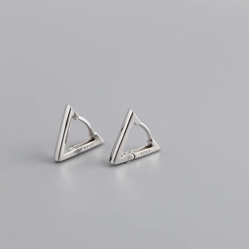 925 Silver Triangle Earrings for Women Girl Classic Jewelry