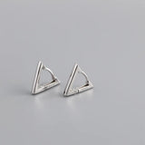 925 Silver Triangle Earrings for Women Girl Classic Jewelry