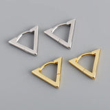925 Silver Triangle Earrings for Women Girl Classic Jewelry