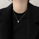 925 Sterling Silver Irregular Corrugation Necklace for Women