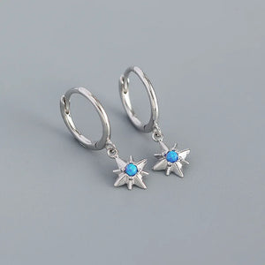 925 Silver Opal Fresh Star Earrings Women Wedding Light Jewelry
