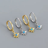 925 Silver Opal Fresh Star Earrings Women Wedding Light Jewelry