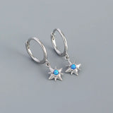925 Silver Opal Fresh Star Earrings Women Wedding Light Jewelry