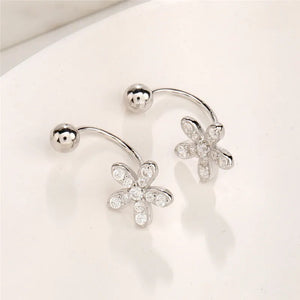 925 Silver Rose Flower Earring Women Jewelry Wedding Party Gift