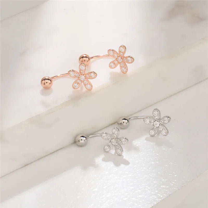 925 Silver Rose Flower Earring Women Jewelry Wedding Party Gift