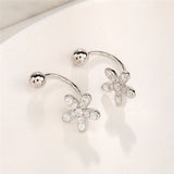 925 Silver Rose Flower Earring Women Jewelry Wedding Party Gift