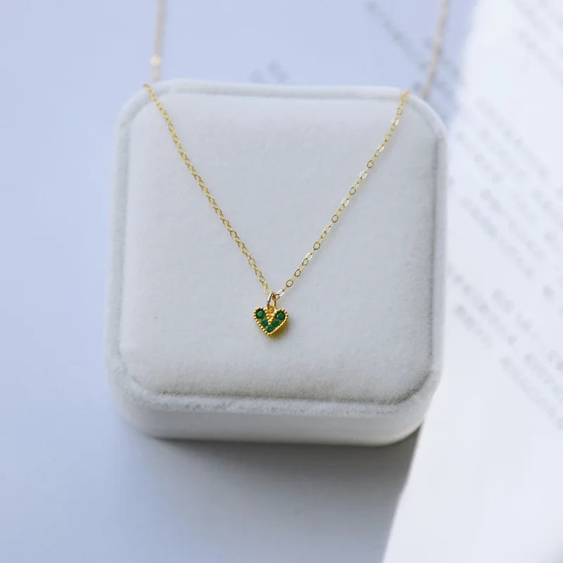 925 Sterling Silver Heart Necklace Wedding Accessories Light Charm Jewelry