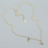 925 Silver Zircon Star Moon Necklace Women Delicate Jewelry Gift