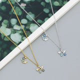 925 Silver Zircon Star Moon Necklace Women Delicate Jewelry Gift