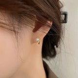 925 Sterling Silver Zircon Star Earrings for Women Girl Party Gift