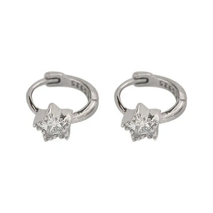 925 Sterling Silver Zircon Star Earrings for Women Girl Party Gift