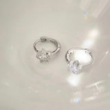 925 Sterling Silver Zircon Star Earrings for Women Girl Party Gift