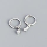 925 Silver Zircon Geometry Earring Wedding Accessories