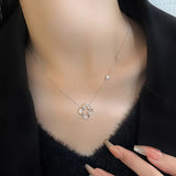 925 Silver Zircon Flower Necklace for Women - Birthday Gift